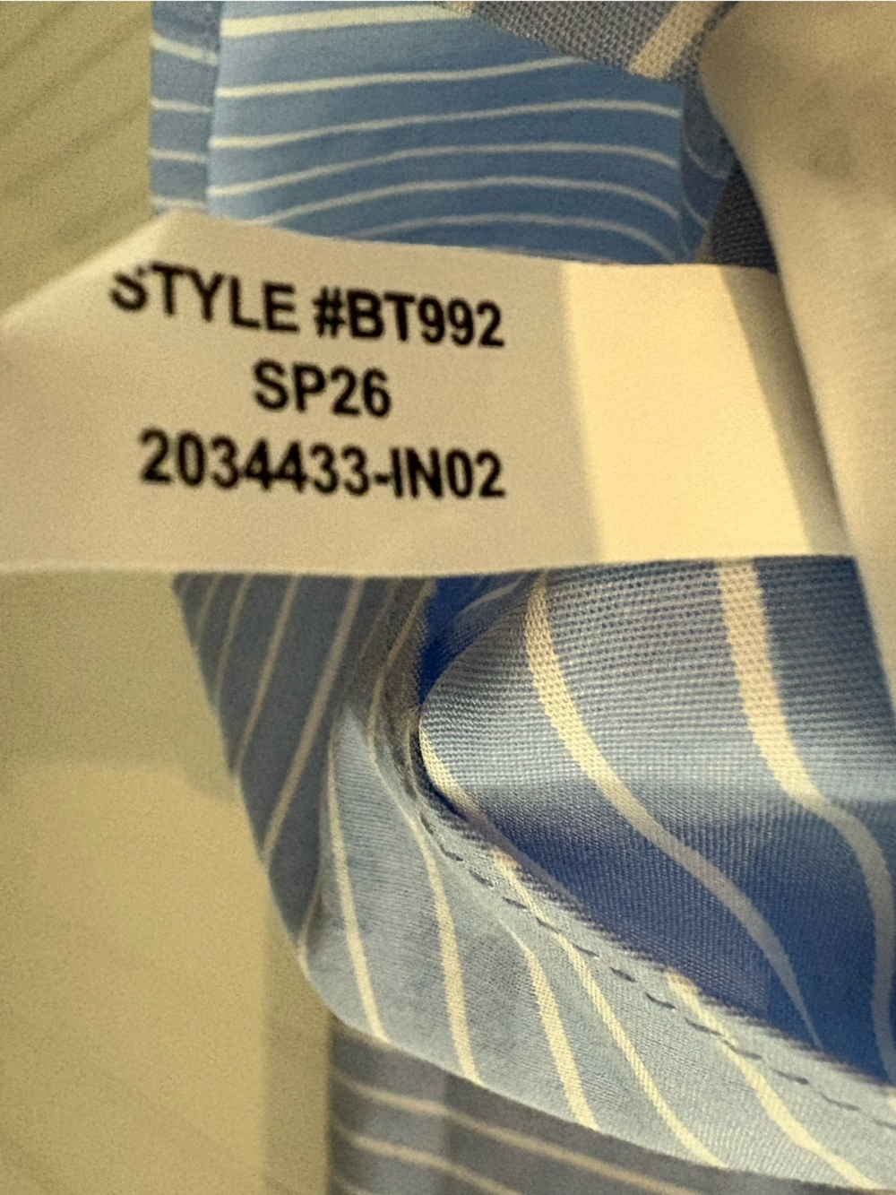 J.CREW LP Regenerative cotton blend Blue/White Striped Button-Down Shirt NWOT - Picture 7 of 7